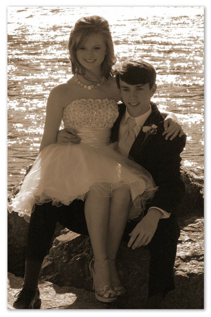 Lana and Christian By The River, Sepia